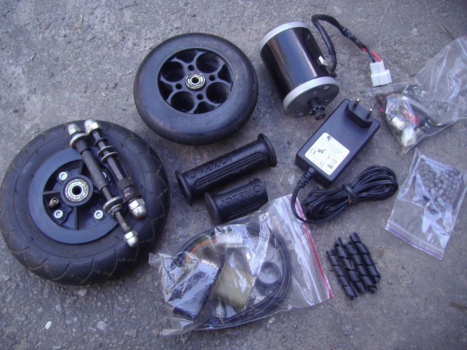 Электросамокат детский (рама,вилка,руль,бокс,накладка)