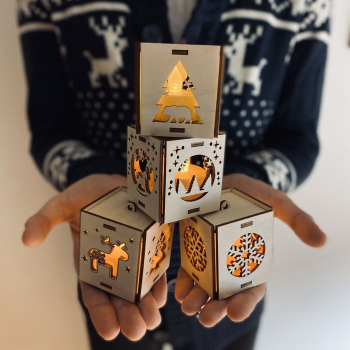 Latarenki świąteczne zestaw 4 szt święta choinka ozdoby świąteczne