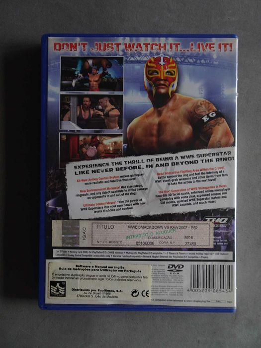 Jogo Playstation 2 PS2 - Smack Down VS Raw 2007