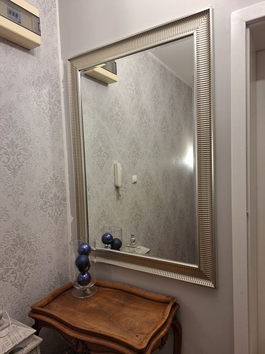 Lustro, lustra, srebrne, duże, piekna gruba rama, francuskie, glamour