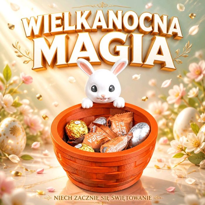 Pleciony Koszyczek i Ciekawski Zajączek Skrytka na Świąteczne Skarby