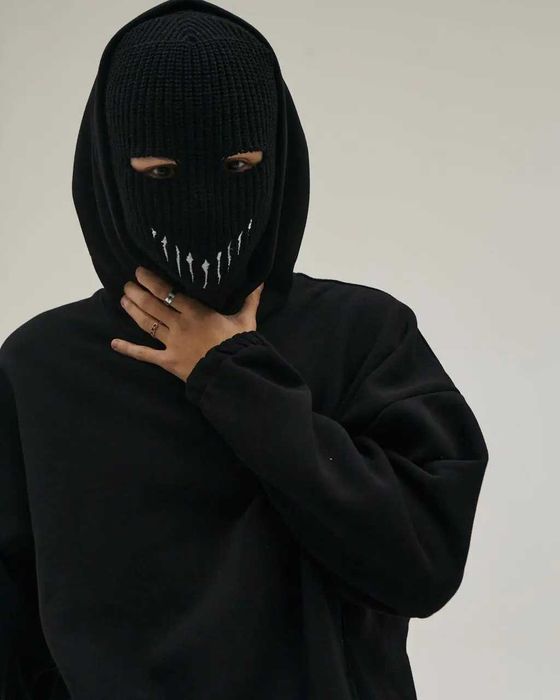 Балаклава шапка маска флисовая в рубчик мужская женская Venom