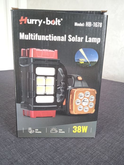 Ліхтар 38W павербанк та сонячна панель