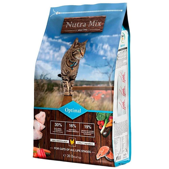 Корм Нутра Микс Hairball,,Optimal премиум класса. 9 кг