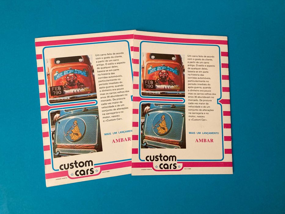 Colecção de 4 Cadernos Escolares Custom Cars Hot Rods Anos 80 Ambar