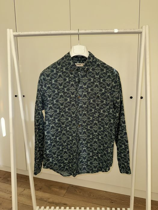 Сорочка Topman (темно-зелена з візерунком)