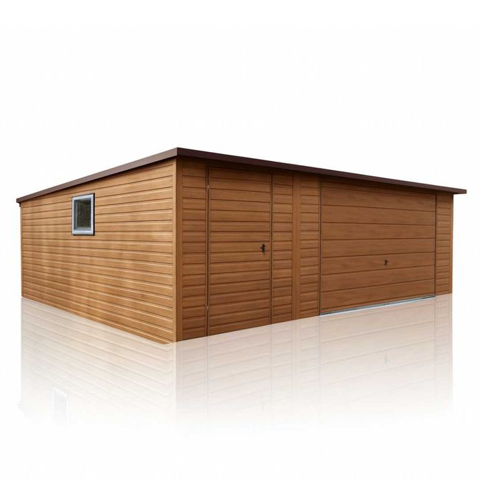 Garaż blaszany PREMIUM 6x5 drewnopodobny – producent Cała Polska