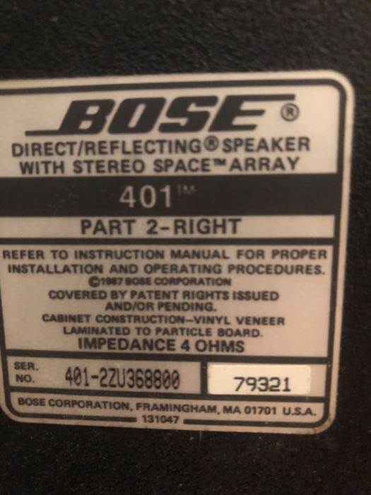 Bose 401 . Left right.  Стильна.