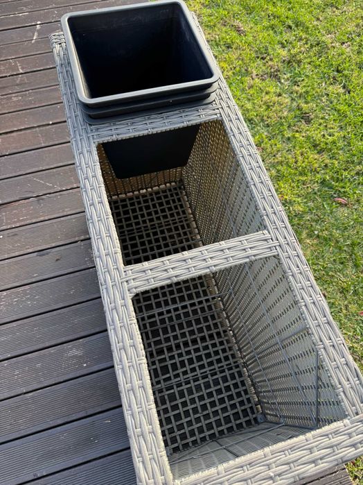 Floreira de vime sintético 3 em 1 para jardim ou varanda