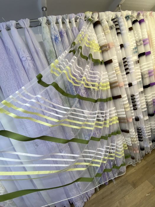 Тюль Фатін Полоска тюлі фатин льон,бамбук, в спальню, в дитячу, штори