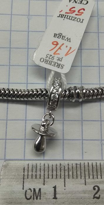 Charms Smoczek Srebro 925 NOWE cyrkonie