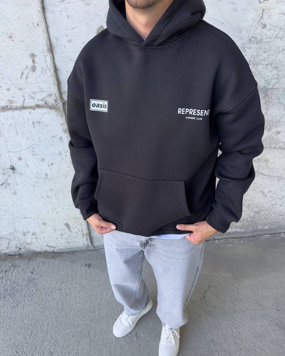 Чоловіче худі на флісі, Oasis, худи мужской, Білий, Зелений та Чорний