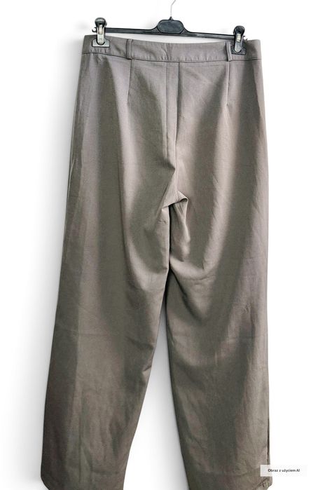Spodnie szerokie w kant szare smart casual S