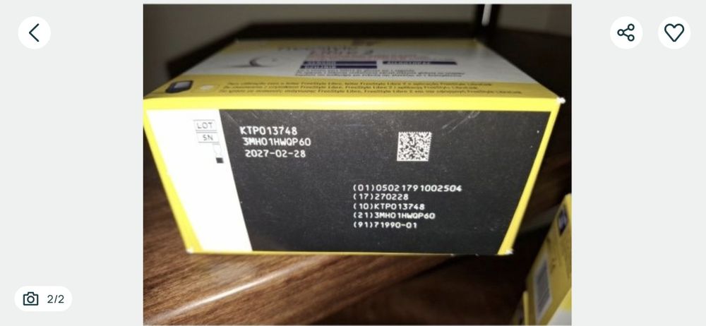 Sensory do pomiaru glukozy 4 sztuki.