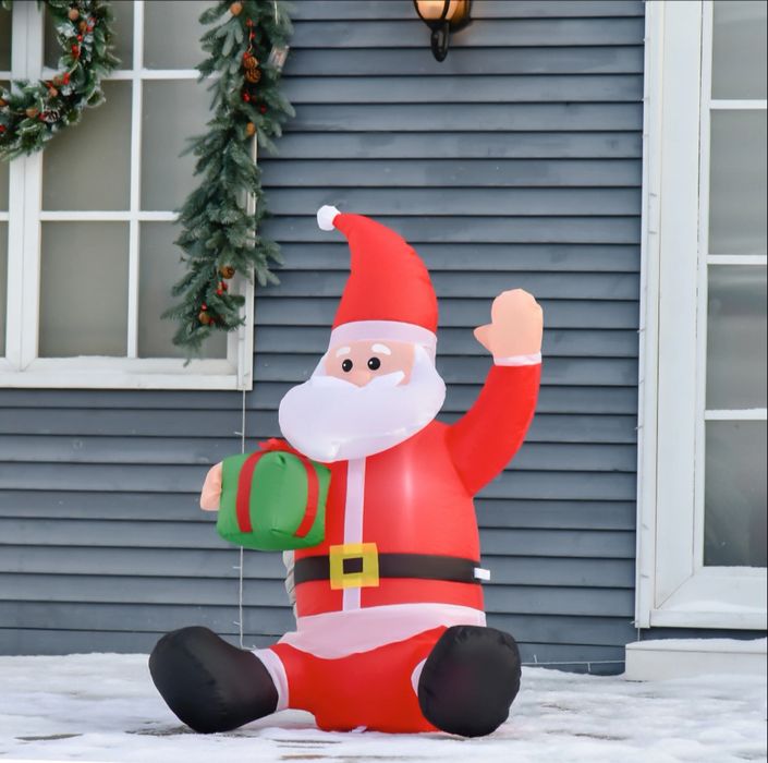 Dmuchany Święty Mikolaj z wbudowana pompka 230V Led wysokosc 120cm