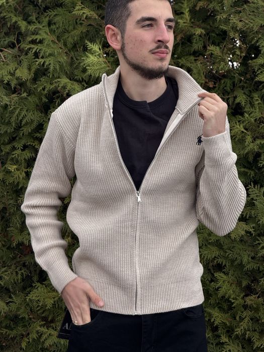 Кардиган Поло Ральф Лоурен чоловічий білий Зипка Polo Ralph Lauren