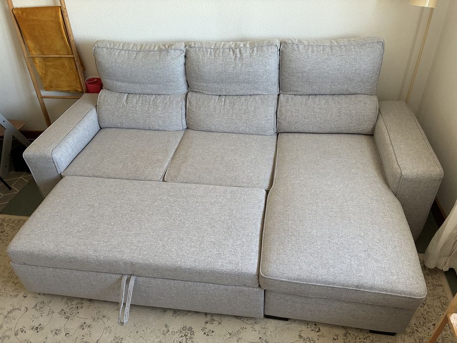 Sofá-cama c/ chaise longue - SANDLER Gato Preto