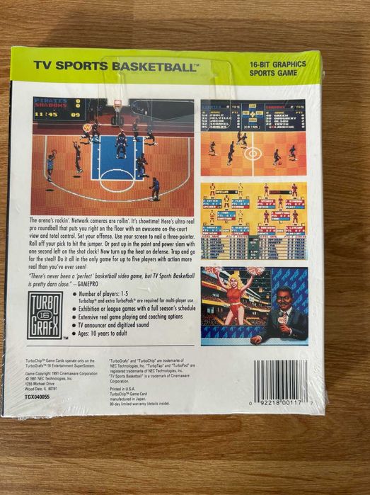 TV Sports Basketball (TurboGrafx-16) NOVO-SELADO