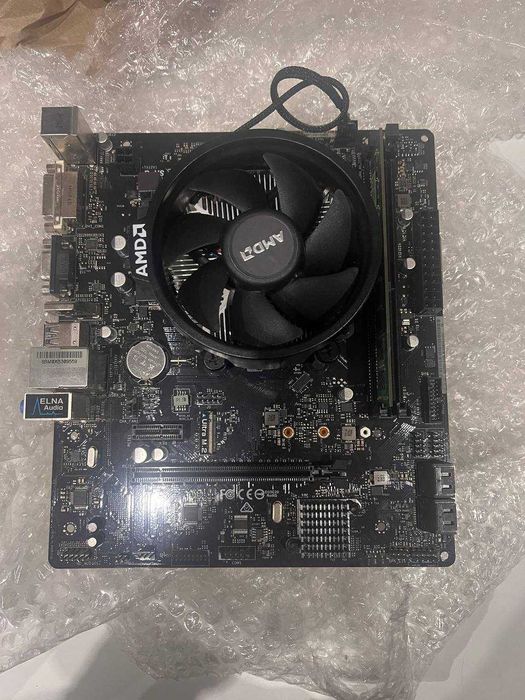 материнская плата ASRock A320M-HDV,r 3 1200,ddr4 на 4гб