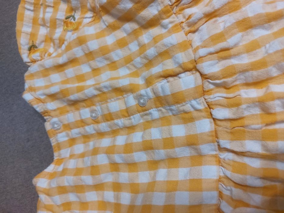 мила жовта вишита сукня в клітинку 3-4 роки tu