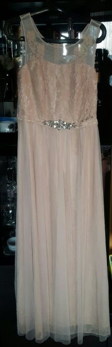 Długa Suknia YAS 38 wesele maxi tiul koronka