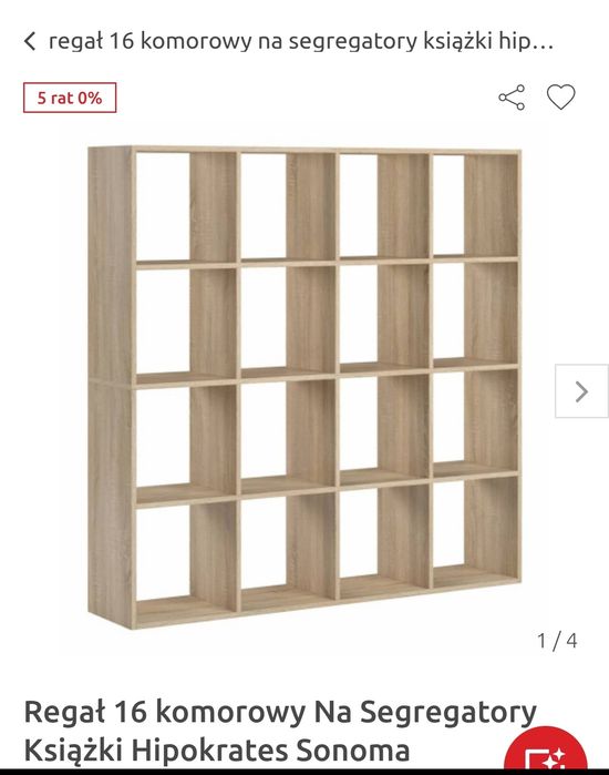 Kallax Ikea 4x4 146,5cm x 146,5 cm. 16 komór.