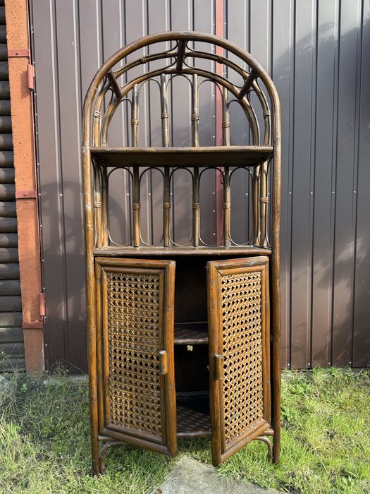 Szafka/Regał Rattan Bambus Vintage Arched Curio Boho