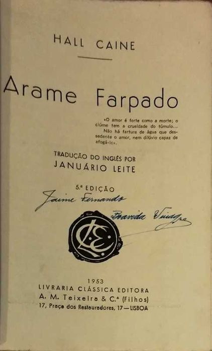 Arame Farpado - Hall Caine (Publicado em 1953)
