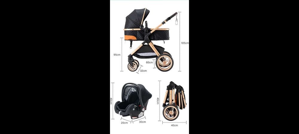 Carrinhos de bebê 3 em 1 novos, portes grátis