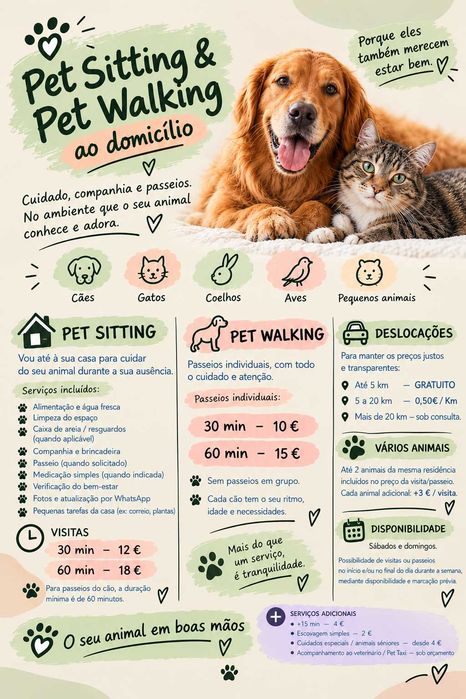 Pet Sitting & Pet Walking ao domicílio