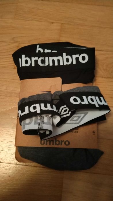 Bokserki męskie 2-pak, 2 kolory czarne i grafitowe, rozmiar XL, UMBRO, nowe! Polecam