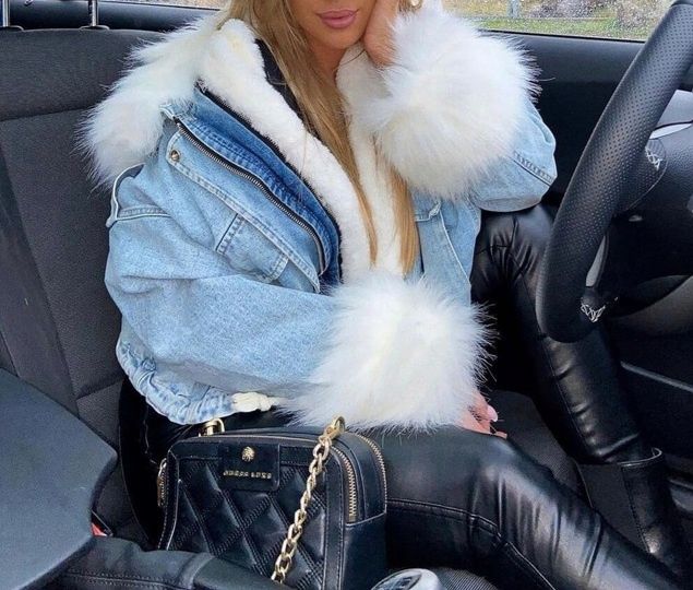 Katana jeansowa 3w1 odpinane każde futerko