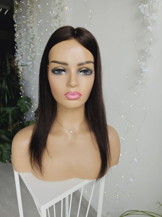Topper z włosów naturalnych Natalia 50 cm imitacja skóry zagęszczenie