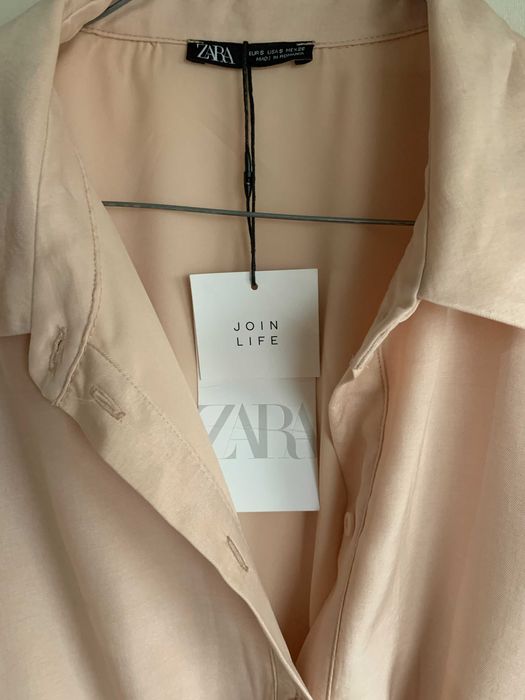 ZARA różowa nude sukienka krótka S