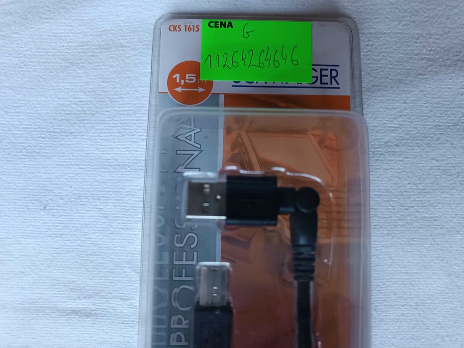 Kabel USB 2.0 A/B obrotowy 360 stopni długość 1,5m SCHWAIGER