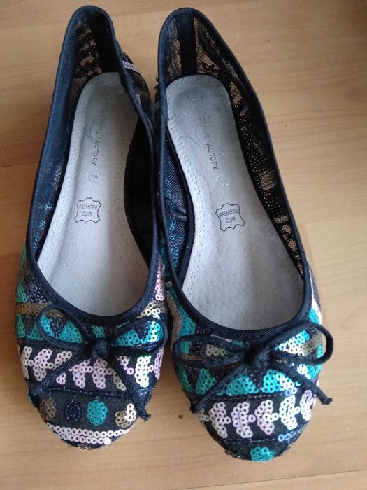 Cekinowe baletki damskie nowe 36