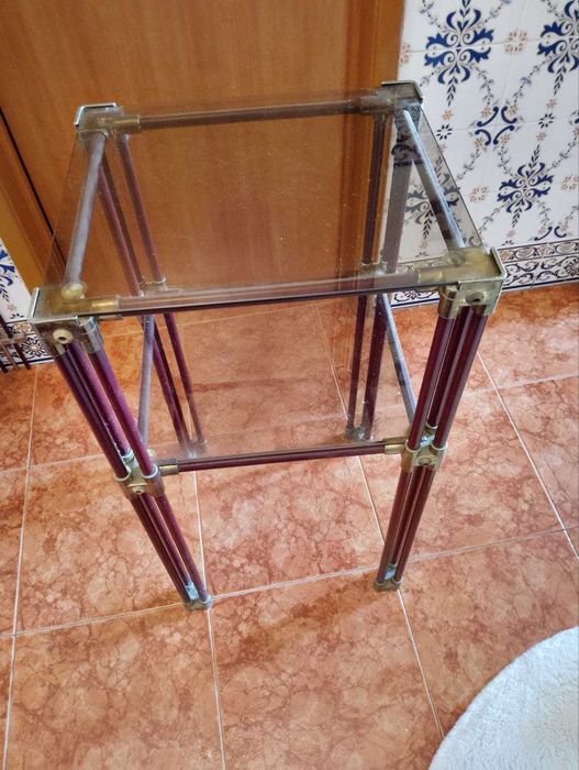 Espelho e duas mesinhas de corredor/hall de entrada (usados)