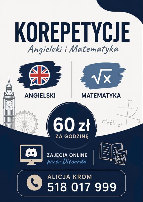 Korepetycje matematyka i angielski
