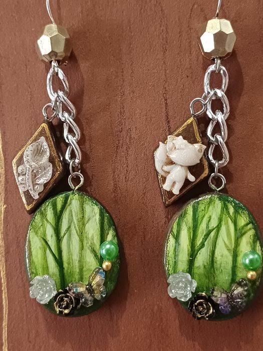 Handmade kolczyki Forest aesthetic