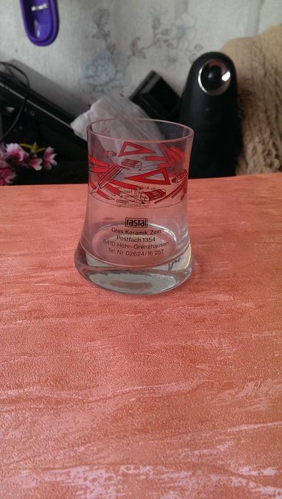 Мини вазочка - стакан, из плотного стекла