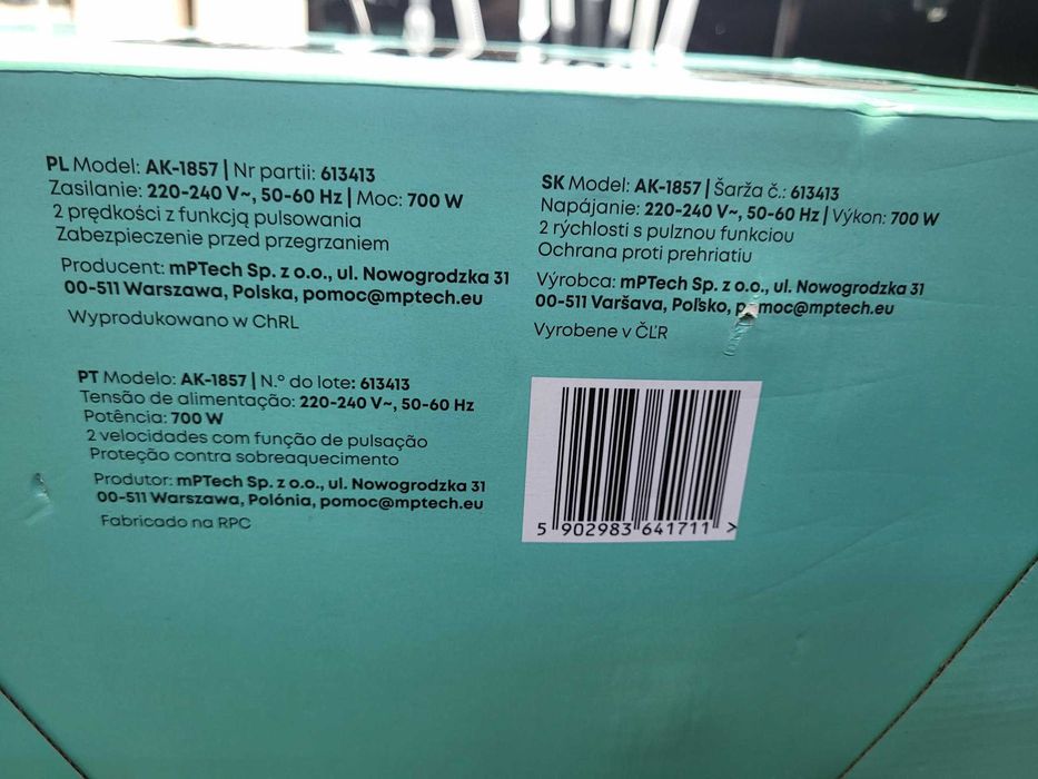 Robot wielofunkcyjny Hoffen 6w1, 700W, blender, sokowirówka, malakser