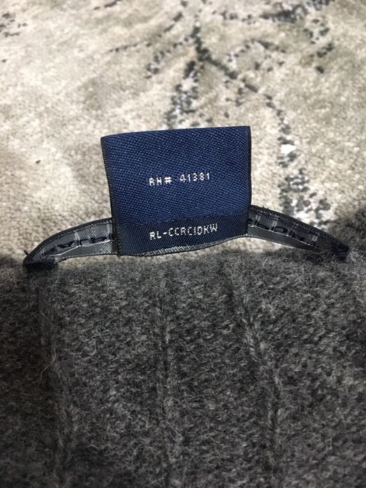 Oryginalny szary sweter Ralph Lauren 100% wełna warkocze sweterek