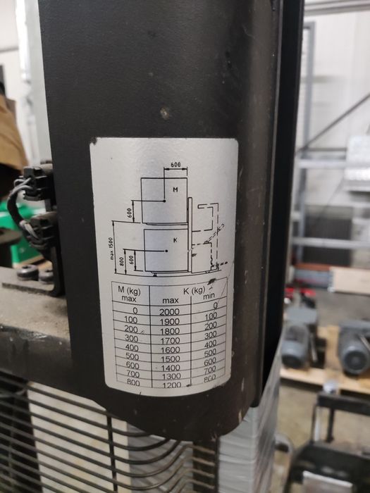 Maszt z wózka do np. ciągnika, duplex, lekki, 2100mm, podwójne widły