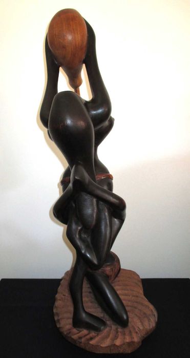 Escultura Artesanato Tribal Arte Africana Madeira Maciça 80 cm