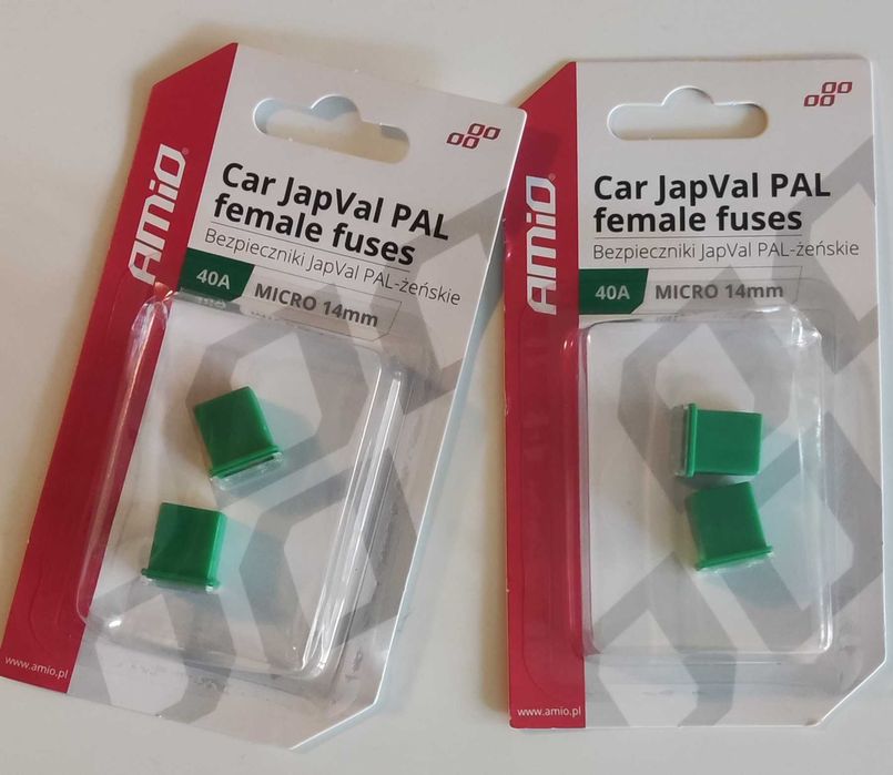 Zestaw Bezpieczników Samochodowych AMiO JapVal PAL 40A – 2 Opakowania