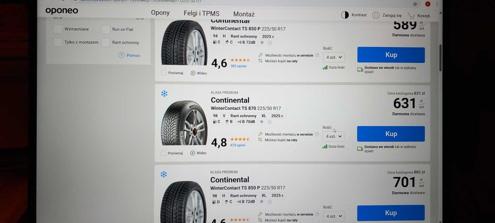 Koła DEMO zima oryg. AUDI VW  7x17, 5x112, ET47, 57.1+225/50R17 M+S