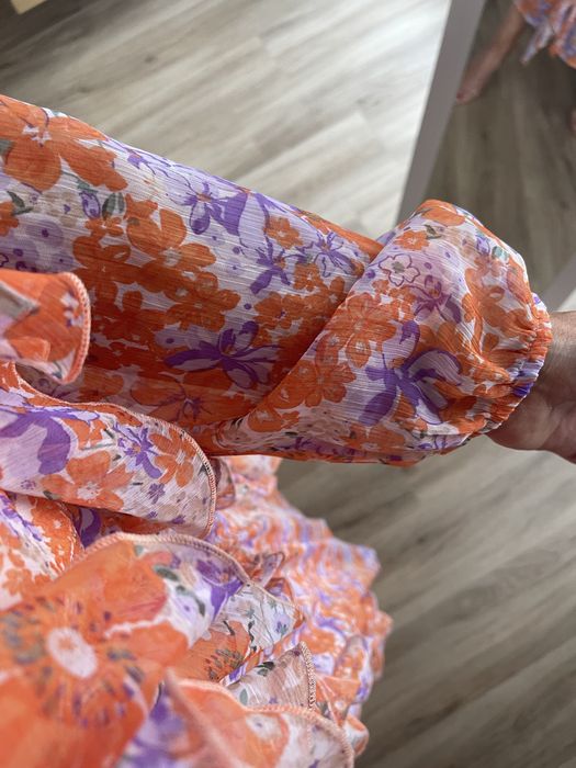 Piękna maxi długa sukienka w kwiaty XXL Bonprix