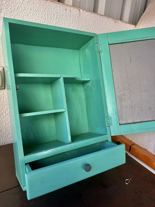 Vintage Armario Casa de Banho Madeira Maciça