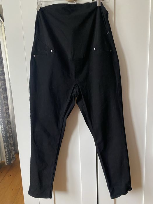 Czarne wygodne elastyczne spodnie jeansowe ciążowe xl 180 cm