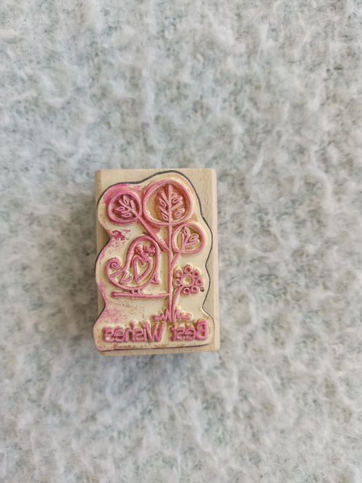 Drewniany stempel Best wishes